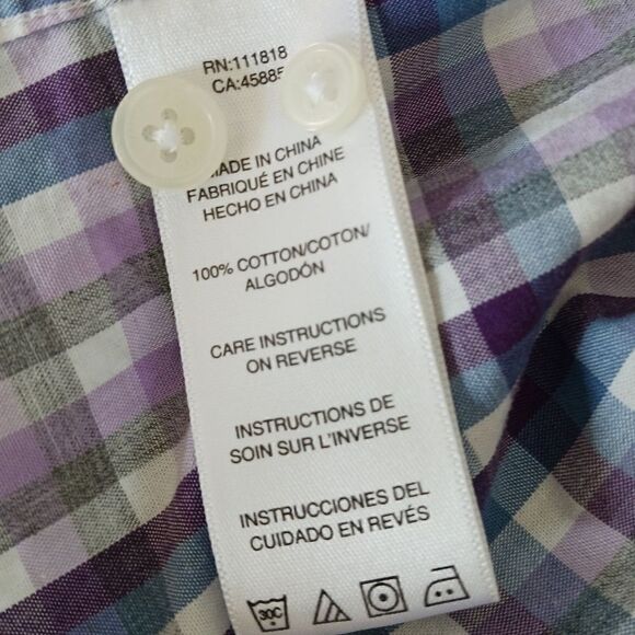 Mens Michael Kors Button Down Shirt Cotton Plaid - Picture 13 of 14